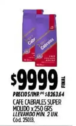 Supermercados Yaguar Cabrales cafe super molido oferta