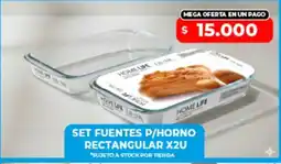 Supermayorista Vital Home life set fuentes p/horno rectangular oferta