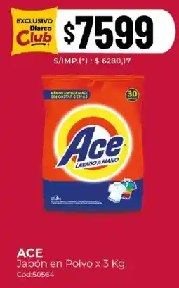 Diarco Ace jabón en polvo oferta