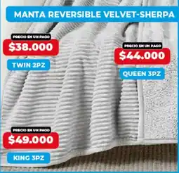 Supermayorista Vital Manta reversible velvet-sherpa twin oferta