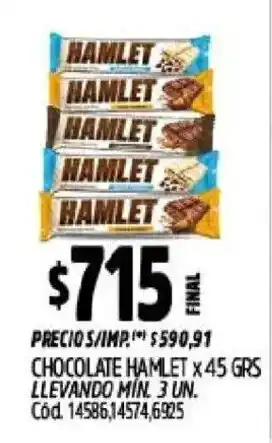 Supermercados Yaguar Hamlet chocolate oferta