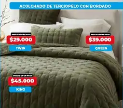 Supermayorista Vital Acolchado de terciopelo con bordado twin oferta