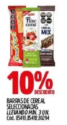 Supermercados Yaguar Barras de cereal seleccionadas oferta