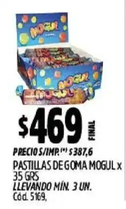 Supermercados Yaguar Mogul pastillas de goma oferta