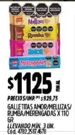 Supermercados Yaguar Mellizas galletitas amor/rumba/merengadas oferta