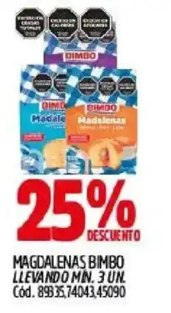 Supermercados Yaguar Bimbo magdalenas oferta