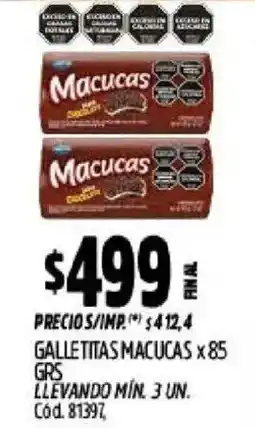 Supermercados Yaguar Macucas galletitas oferta