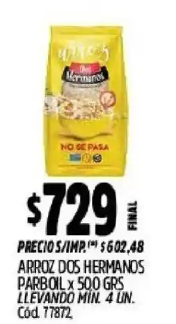 Supermercados Yaguar Dos hermanos arroz parboil oferta