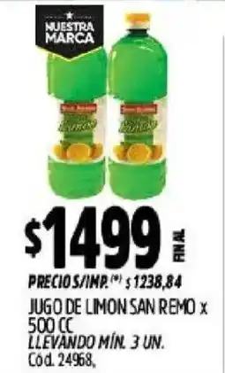 Supermercados Yaguar Jugo de limon san remo oferta