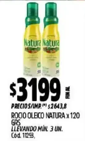 Supermercados Yaguar Natura rocio oleico oferta
