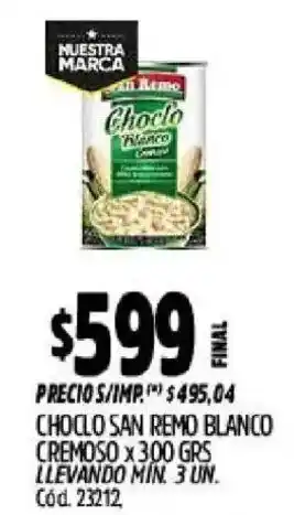 Supermercados Yaguar San remo choclo blanco cremoso oferta