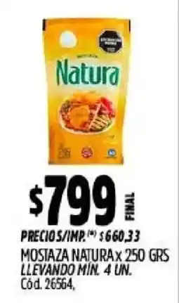Supermercados Yaguar Natura mostaza oferta