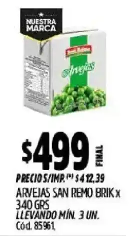 Supermercados Yaguar San remo arvejas oferta