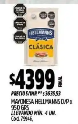 Supermercados Yaguar Hellmanns mayonesa clásica oferta