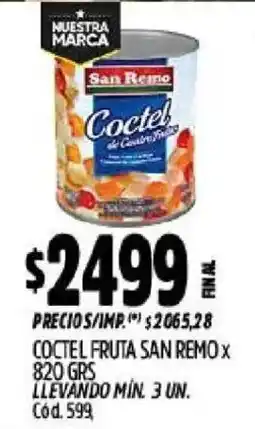 Supermercados Yaguar San remo coctel de cuatro frutas oferta