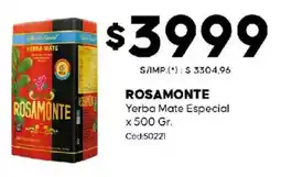 Diarco Rosamonte yerba mate especial oferta