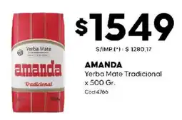 Diarco Amanda yerba mate tradicional oferta