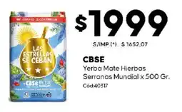Diarco CBSE yerba mate hierbas serranas mundial oferta