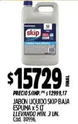 Supermercados Yaguar Skip jabon liquido espuma oferta