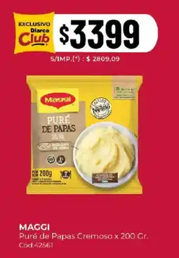 Diarco Maggi puré de papas cremoso oferta
