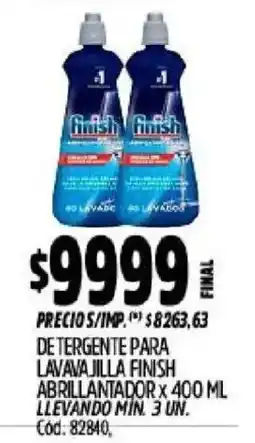 Supermercados Yaguar Finish detergente para lavavajilla abrillantador oferta