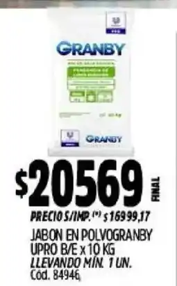 Supermercados Yaguar Granby jabon en polvo oferta