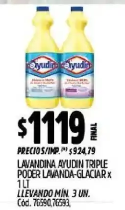 Supermercados Yaguar Ayudin lavandina triple poder lavanda-glacial oferta
