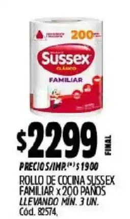 Supermercados Yaguar Sussex rollo de cocina familiar oferta