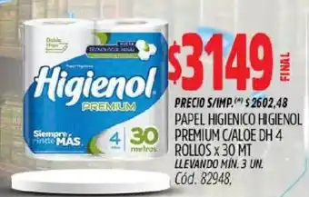 Supermercados Yaguar Higienol papel higienico premium oferta