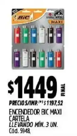 Supermercados Yaguar BIC encendedor maxi oferta