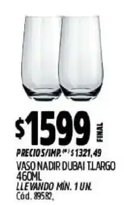 Supermercados Yaguar Vaso Nadir Dubai Tlargo oferta