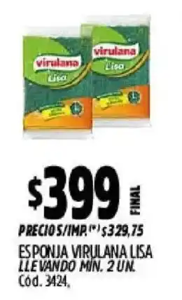 Supermercados Yaguar Virulana esponja lisa oferta
