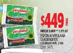 Supermercados Yaguar Virulana esponja cuadraditos oferta