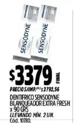 Supermercados Yaguar Sensodyne dentifrico blanqueador extra fresh oferta