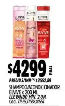 Supermercados Yaguar Elvive shampoo/acondicionador oferta