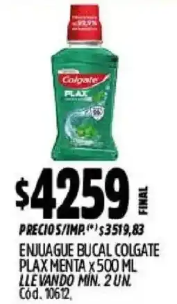 Supermercados Yaguar Colgate Plax menta oferta