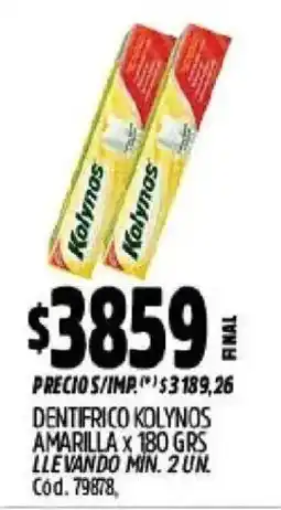 Supermercados Yaguar Kolynos dentífrico amarilla oferta