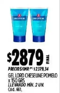 Supermercados Yaguar Lord chezeline gel oferta