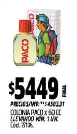 Supermercados Yaguar Paco colonia oferta