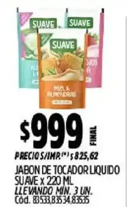 Supermercados Yaguar Suave jabon de tocador liquido oferta