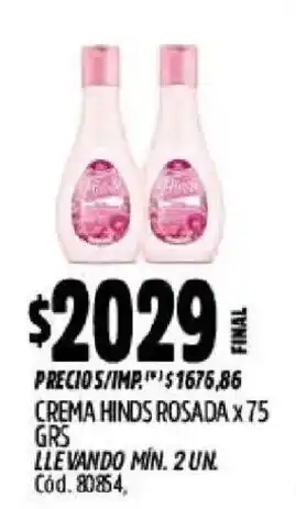Supermercados Yaguar Hinds crema rosada oferta