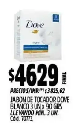 Supermercados Yaguar Dove jabon de tocador blanco oferta