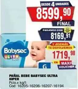 Maxiconsumo Babysec pañal bebe ultra oferta