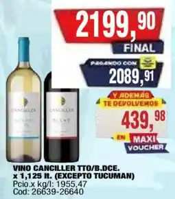 Maxiconsumo Canciller vino oferta
