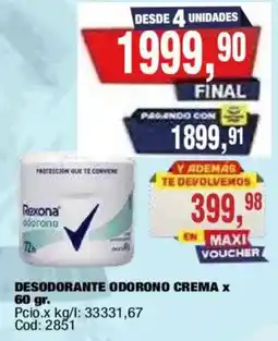 Maxiconsumo Rexona desodorante odorono crema oferta