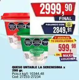 Maxiconsumo La serenisima queso untable oferta
