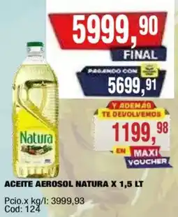 Maxiconsumo Natura aceite aerosol oferta