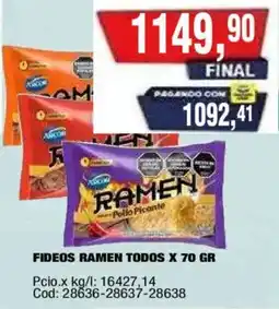 Maxiconsumo Ramen fideos todos oferta