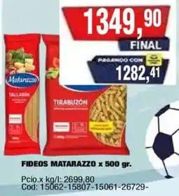Maxiconsumo Matarazzo fideos tirabuzón oferta