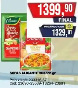 Maxiconsumo Alicante sopas oferta